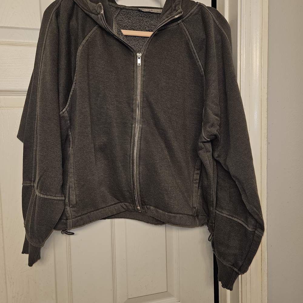 Zenana Outfitters Ash Black Pigment Dye Hoodie